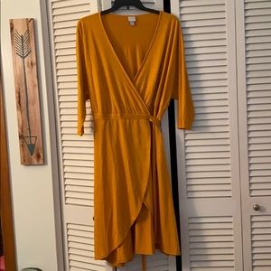 Mustard Yellow Wrap Dress, Never Worn